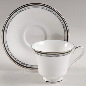 Royal Doulton Sarabande Teacup Saucer White China Bone Set of 6 pair